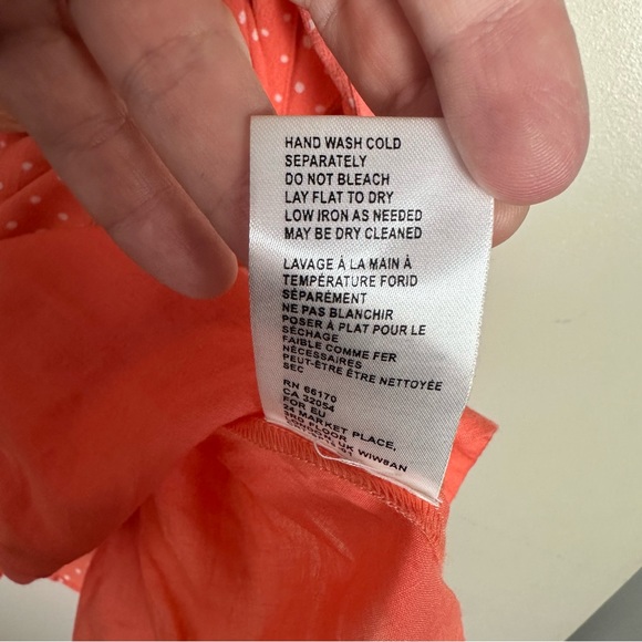 Cleobella Peach & White Polka Dot 100% Viscose Kimberly Belted Dress Size S - Picture 12 of 16